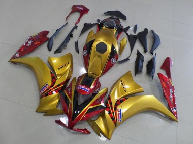 Carénage Moto CBR 1000 RR 12-16 - Or et Dark Rouge